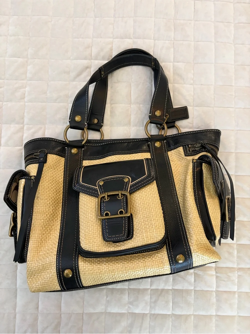 Coach Legacy Straw Tote Bag